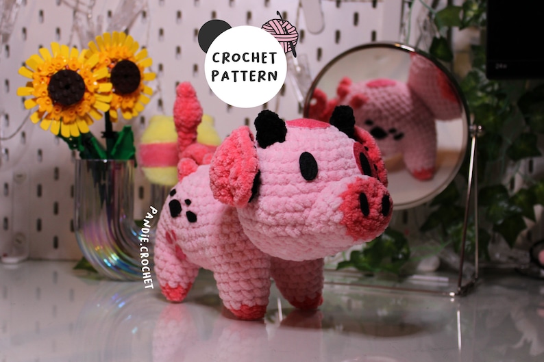 Modèle de crochet Fat Nuggets, Hazbin Hotel, Angel Dust Pig, Fat Nuggets Peluche image 1