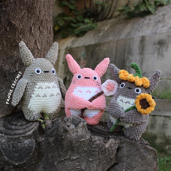 Totoro 3-1 Crochet Pattern, Totoro, Sunflower Totoro, Sakura