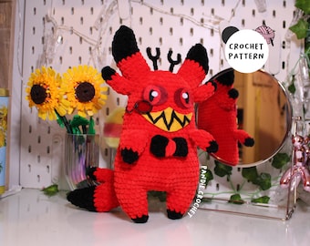 Chat maudit Alastor Crochet Pattern, Hazbin Hotel, Alastor, Alastor Peluche