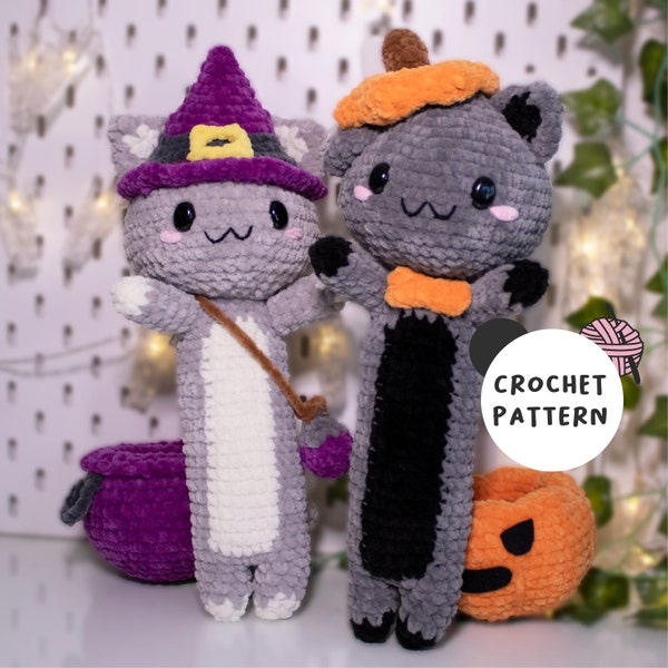 BUNDLE Jack and Misty patterns amigurumi, halloween amigurumi, long cat