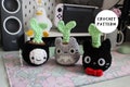 Ghibli sprout poi, 3-1 Crochet Pattern, Totoro, Jiji, Noface, Amigurumi pattern, Totoro crochet, Noface crochet, Jiji crochet