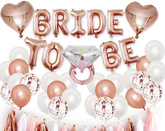 Ballons pour la future mariée, décorations pour fête de fiançailles, accessoires EVJF, remplissage d'air ou d'hélium, lot de ballons