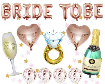 Bride to Be Balloons, Engagement Party Decorations, Hen Do Accessories, Can Fill with Air or Helium, Balloon Set