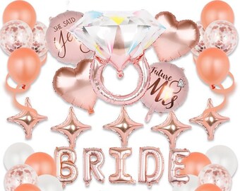 Bride to Be Balloons, Engagement Party Decorations, Hen Do Accessories, Can Fill with Air or Helium, Balloon Set