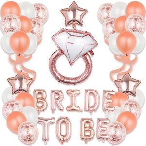 Bride to Be Balloons, Engagement Party Decorations, Hen Do Accessories, Can Fill with Air or Helium, , Balloon Set, Bachelorette Party Ideas Large Diamond Ring