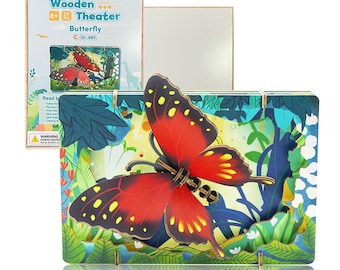 Rompecabezas de mariposa de madera 3D, juguete Montessori, artesanía de madera sin pegamento, regalo de cumpleaños para niños mayores de 6 años