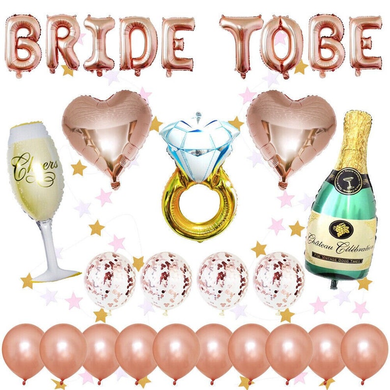 Bride to Be Balloons, Engagement Party Decorations, Hen Do Accessories, Can Fill with Air or Helium, , Balloon Set, Bachelorette Party Ideas image 1
