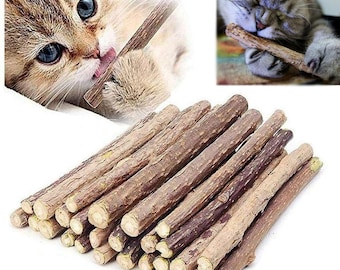 Palitos naturales de vid plateada para gatos – Juguete dental masticable orgánico Matatabi