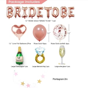Bride to Be Balloons, Engagement Party Decorations, Hen Do Accessories, Can Fill with Air or Helium, , Balloon Set, Bachelorette Party Ideas Large Champagne