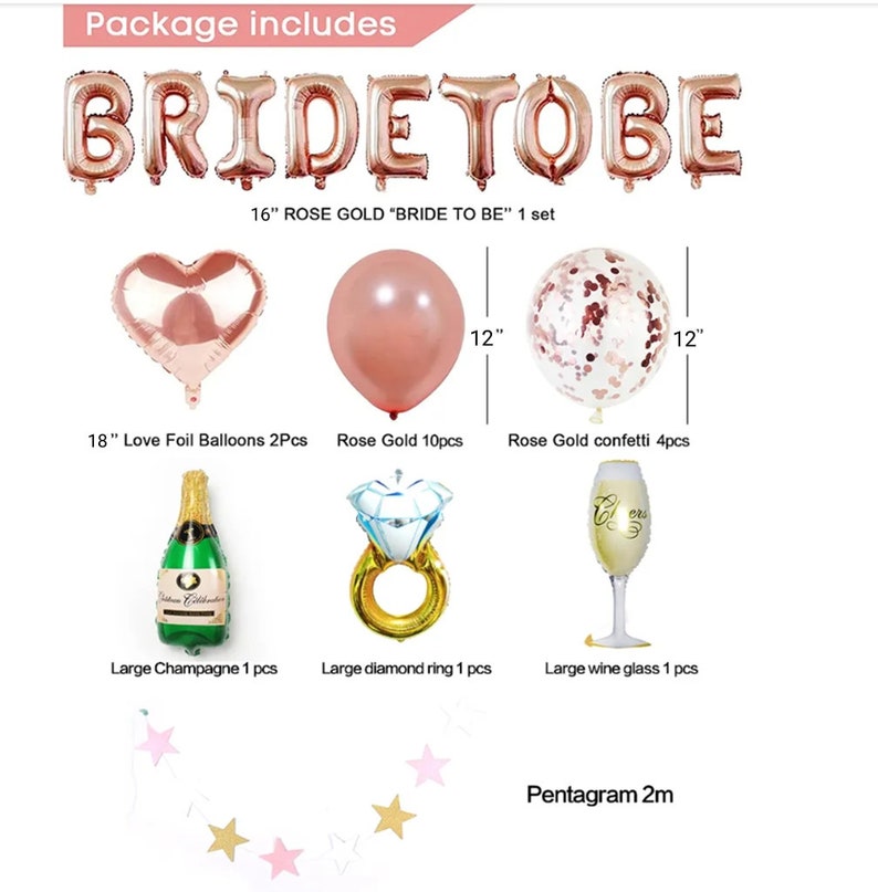 Bride to Be Balloons, Engagement Party Decorations, Hen Do Accessories, Can Fill with Air or Helium, , Balloon Set, Bachelorette Party Ideas Large Champagne