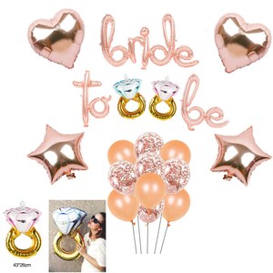 Bride to Be Balloons, Engagement Party Decorations, Hen Do Accessories, Can Fill with Air or Helium, , Balloon Set, Bachelorette Party Ideas Two Rings