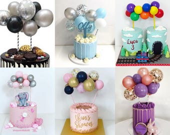 Adorno para tarta de globo de confeti, decoración para fiestas (10 piezas) Varios colores para manualidades