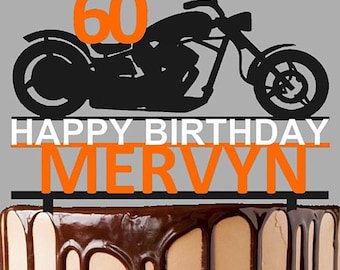 "3D gedruckter Cake Topper ""Motorrad"" mit Wunschfarben - Geburtstagsgeschenk für Herren & Jungen."