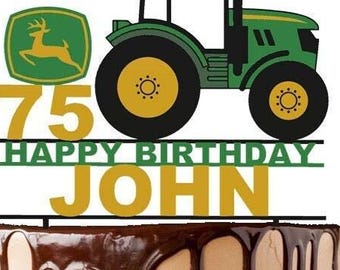 J.D Tractor/Farmer ANY COLOUR Personalised Custom PLASTIC Cake Topper