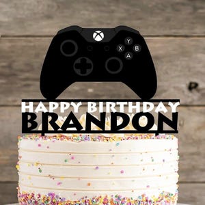 X.B Gaming Gamepad Controller Boys ANY COLOUR Personalised PLASTIC Cake Topper