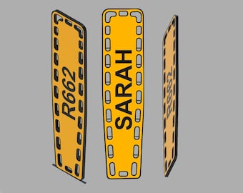 Personalised 3D Printed Spinal Board Ambulance Keyring - Any Colours