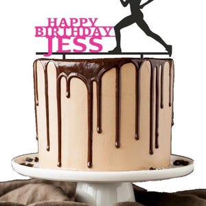 Runner Personalised Custom ANY COLOUR Ladies Birthday PLASTIC Cake Topper