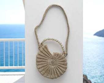 Crocheted shell bag | Shell bag | Summer bag | Beaded bag | Gift idea | Summer vacation | Beach bag | Bridal bag