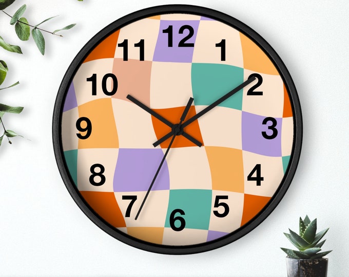 Groovy klokken in retrostijl - uniek wanddecoratie, perfect uurwerk voor thuis of op kantoor, ideaal housewarming-cadeau