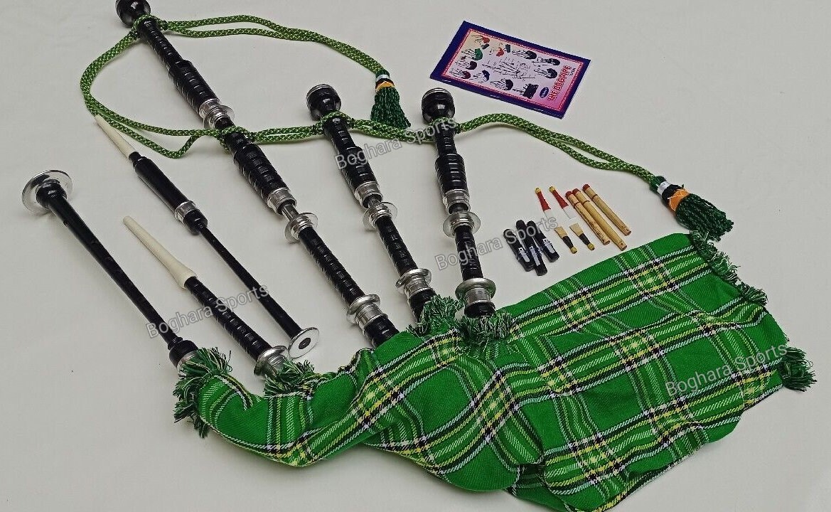 Irish Bagpipes Beginner Full Set Black Finish With Accessories Etsy