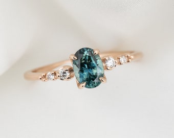 Prachtige Montana Sapphire Ring Prachtige ovaal geslepen Montana Sapphire Ring 925 Sterling Zilveren Verlovingsring cadeau voor haar.