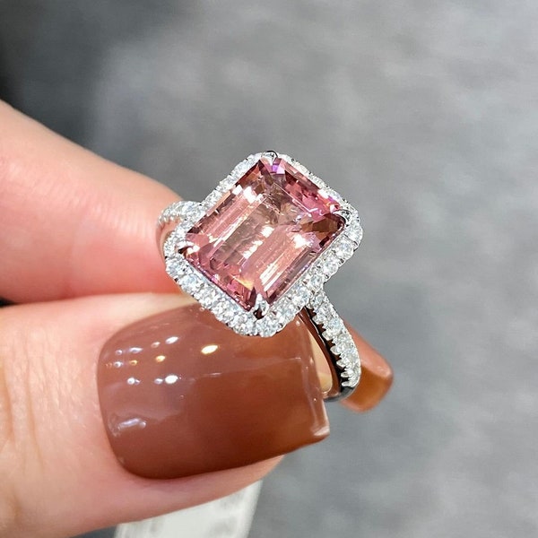 Beautiful & Gorgeous pink tourmaline ring925 sterling silver vintage tourmaline ring gift for her wedding Ring Engagement ring.