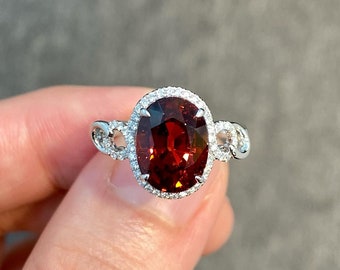 Beautiful oval shape red garnet Ring 925 Sterling Silver vintage garnet ring Beautiful red garnet ring for her engagement ring wedding Ring.