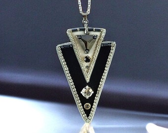 Triangle pendant necklace, Bohemian necklace bonus sister gift, Geometric necklace math teacher gift, Everyday necklace.