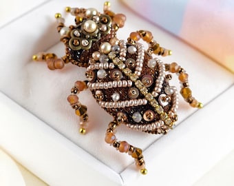 Textile Insect Brooch Bug Pin, Whimsical Garden Cottagecore Jewelry