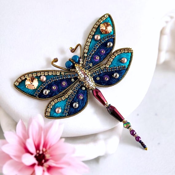 Art Nouveau Dragonfly Brooch Meaning Sterling Silver Enamel