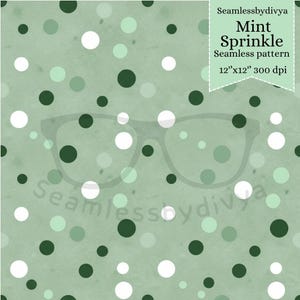Green Polka Dot Seamless Pattern, Watercolor Texture Digital Paper, Dotted Background for Fabric Print Crafts Sublimation