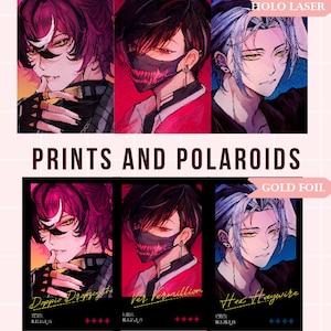 Nijisanji Laser prints and Gold foil Polaroids