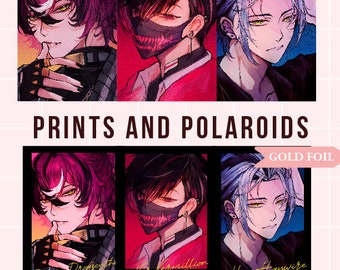 Nijisanji Laser prints and Gold foil Polaroids