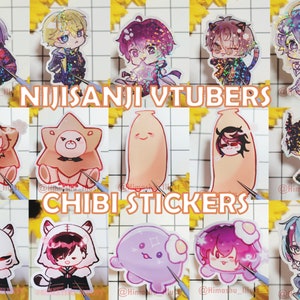 Nijisanji Fanmerch Fanart Chibi Fanclub Holographic Gloss Stickers