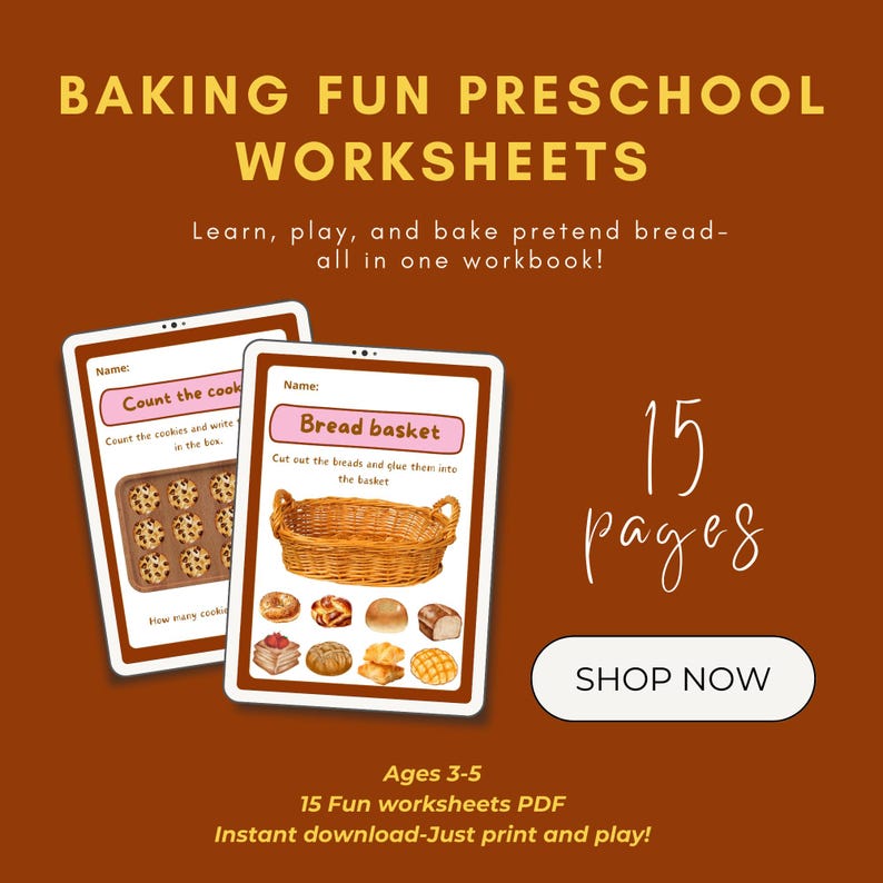 Bread Study Homework Sheets Little Bakers Bread Workbook-printable Preschool Worksheets for ...