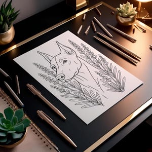Floral Doberman Coloring Book for Adults – 30 Dog & Flower Printable Pages | Relaxing Anti-Stress A4 PDF for Dog Lovers, colorous, colo rful