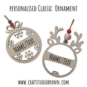 Personalised Christmas Ornament variety Engraved