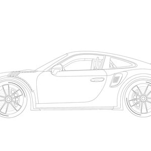 Porsche RS DxF / Svg / Vector / Car / Sport