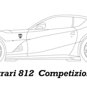 Ferrari 812 Competizione Dxf / Svg / Vector / Car / Sport