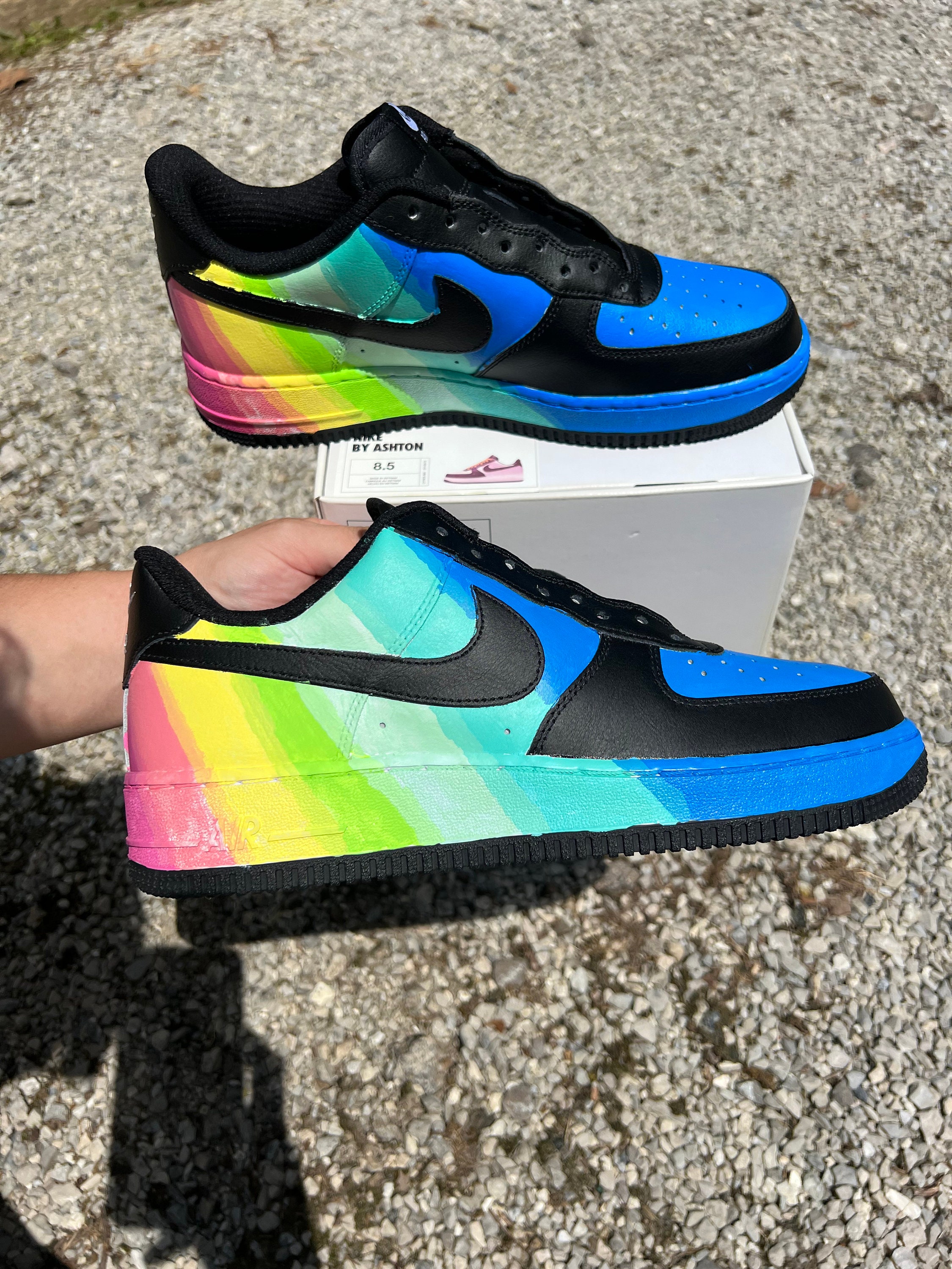 Air Force 1 Custom Drip Rainbow Pride Swoosh All Sizes Men Women Kids Af1 1Y Kids