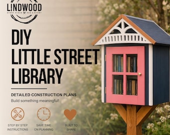 Plano digital para construir una pequeña biblioteca de dos plantas en una callejuela (proyecto de carpintería).