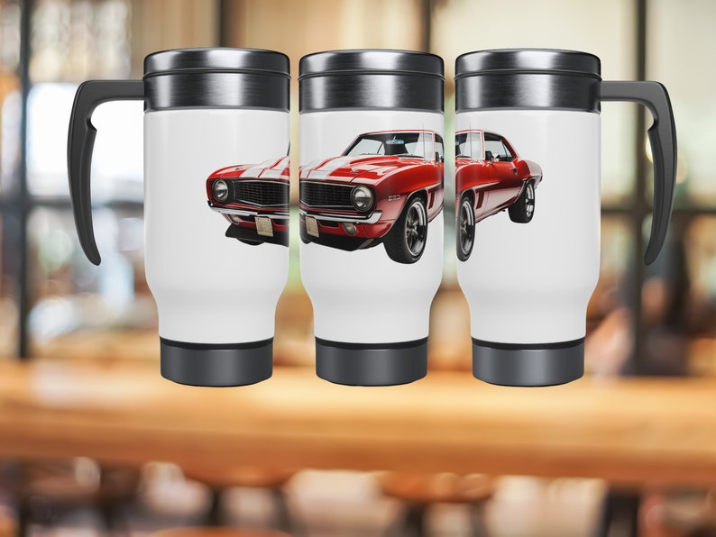 Classic Chevrolet Thermal Travel Mug. 14oz Vintage Stainless Steel