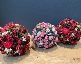 Trockenblumenkugel Trockenblume getrocknete Blumen DIY Geschenk Trockenblumenarrangement Floristik Mooskugel