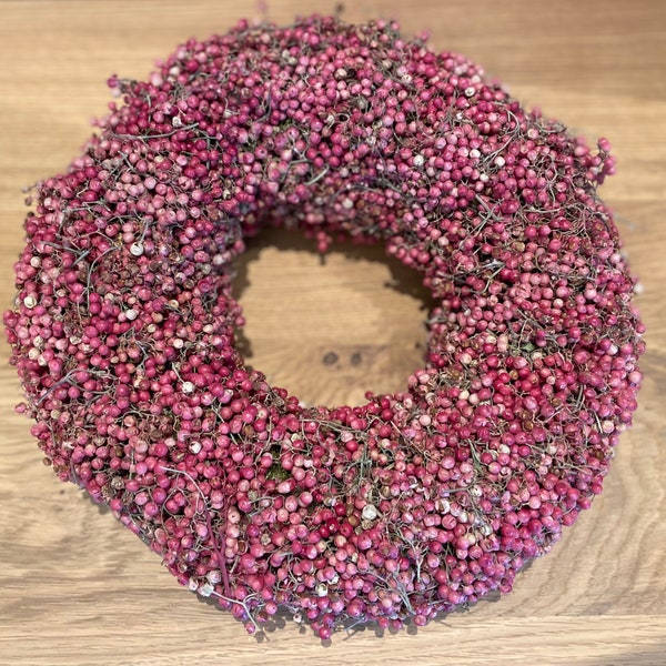 32cm 25cm Pfefferkörner-Kranz rosa pepper berries Floristik