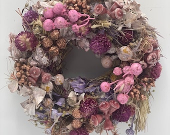 Dried flower wreath pink dried flower dried flowers DIY gift dried flower arrangement floristry wreath