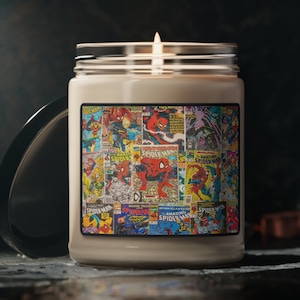 Spiderman Vintage Marvel Comics Candle -Scented Soy Candle, 9oz