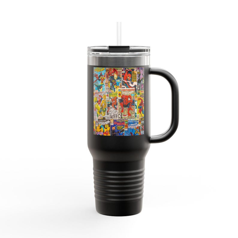Spider-Man Insulated Travel Mug with Straw 40oz Stainless Steel Adventure Tumbler image 4