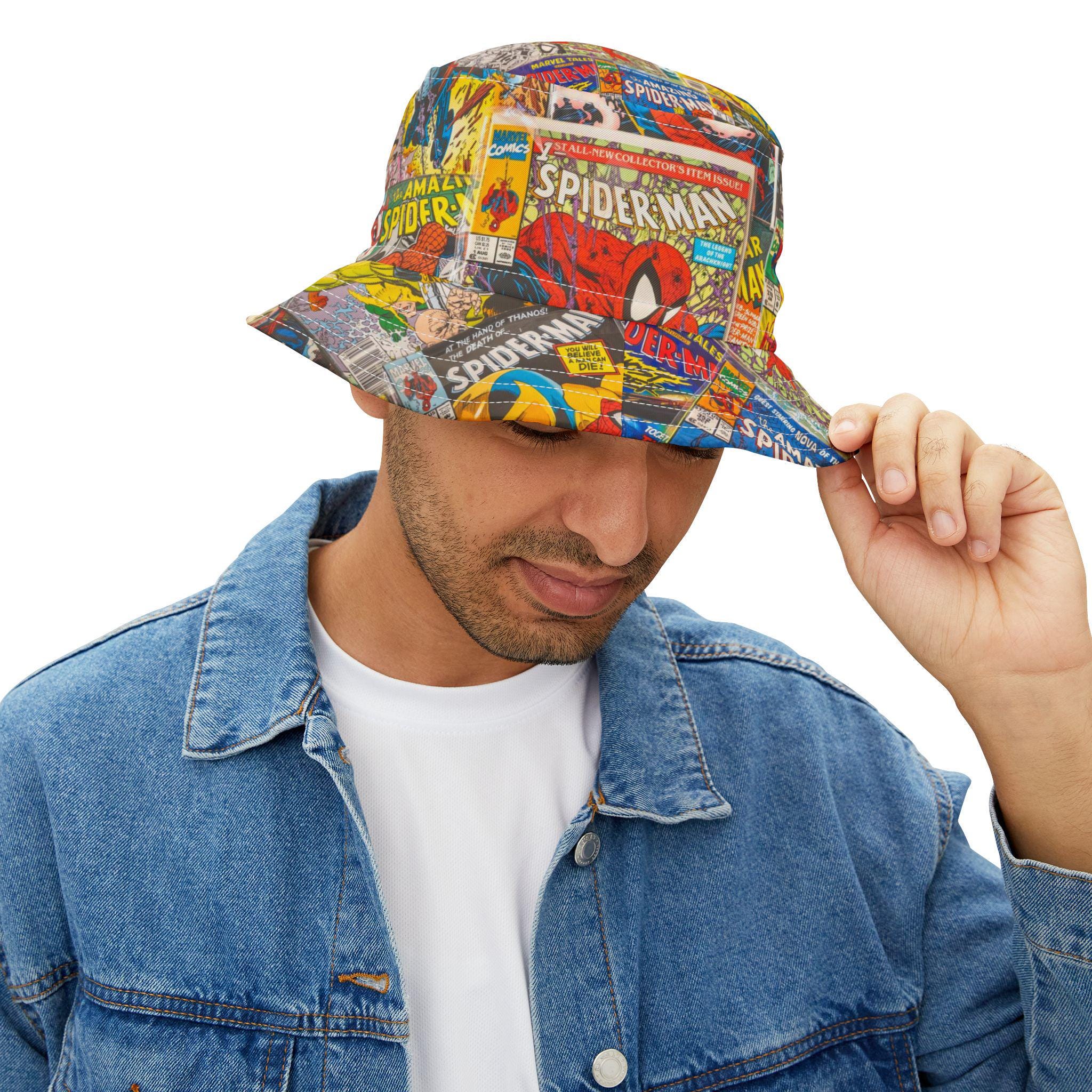 Spider-man Comic Bucket Hat, Superhero Summer Hat, Gift for Marvel