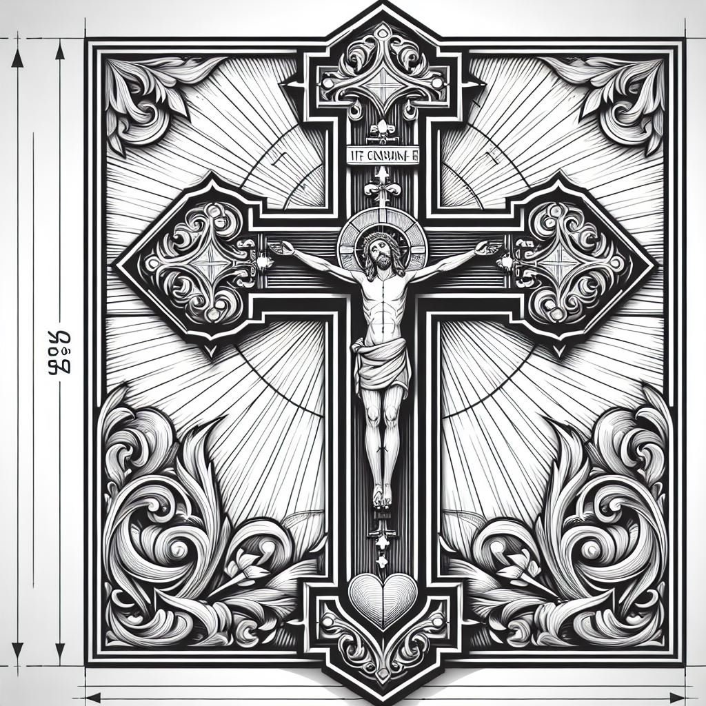 3 Elegant DXF Jesus Cross Laser Cut File Vector File for Laser Cutting ...