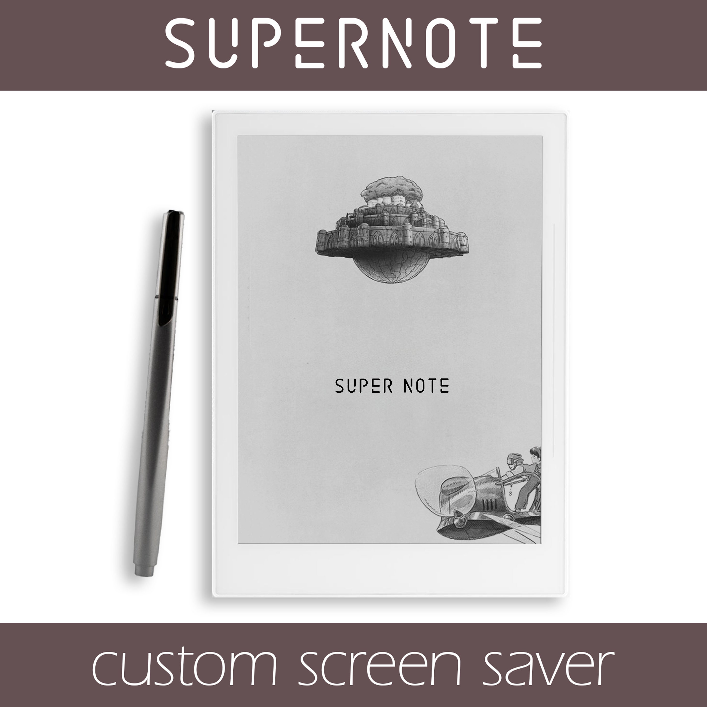 Ghibli Supernote Screensaver castle in the Sky 2 Etsy